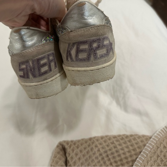 Golden Goose Glitter Sneakers - Silver and Cream - Picture 3 of 7